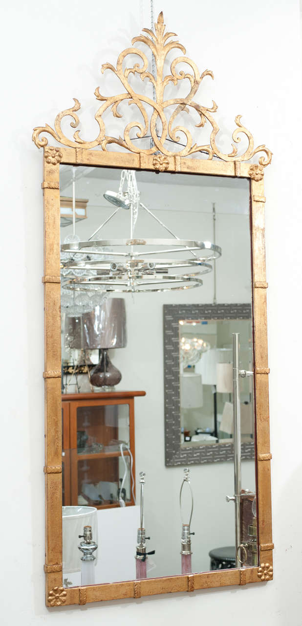 Spanish Revival Gilt Metal Hall Mirror