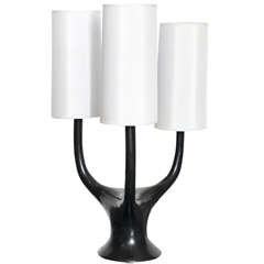 "Triade" Bronze Table Lamp by Alexandre Logé 1