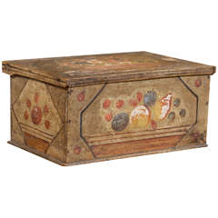 19th Century Wooden Box with Original Paint