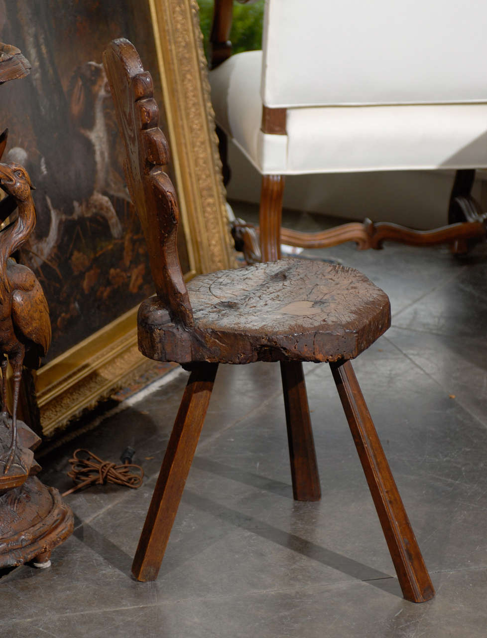 Italian Rustic Chair/Stool 2