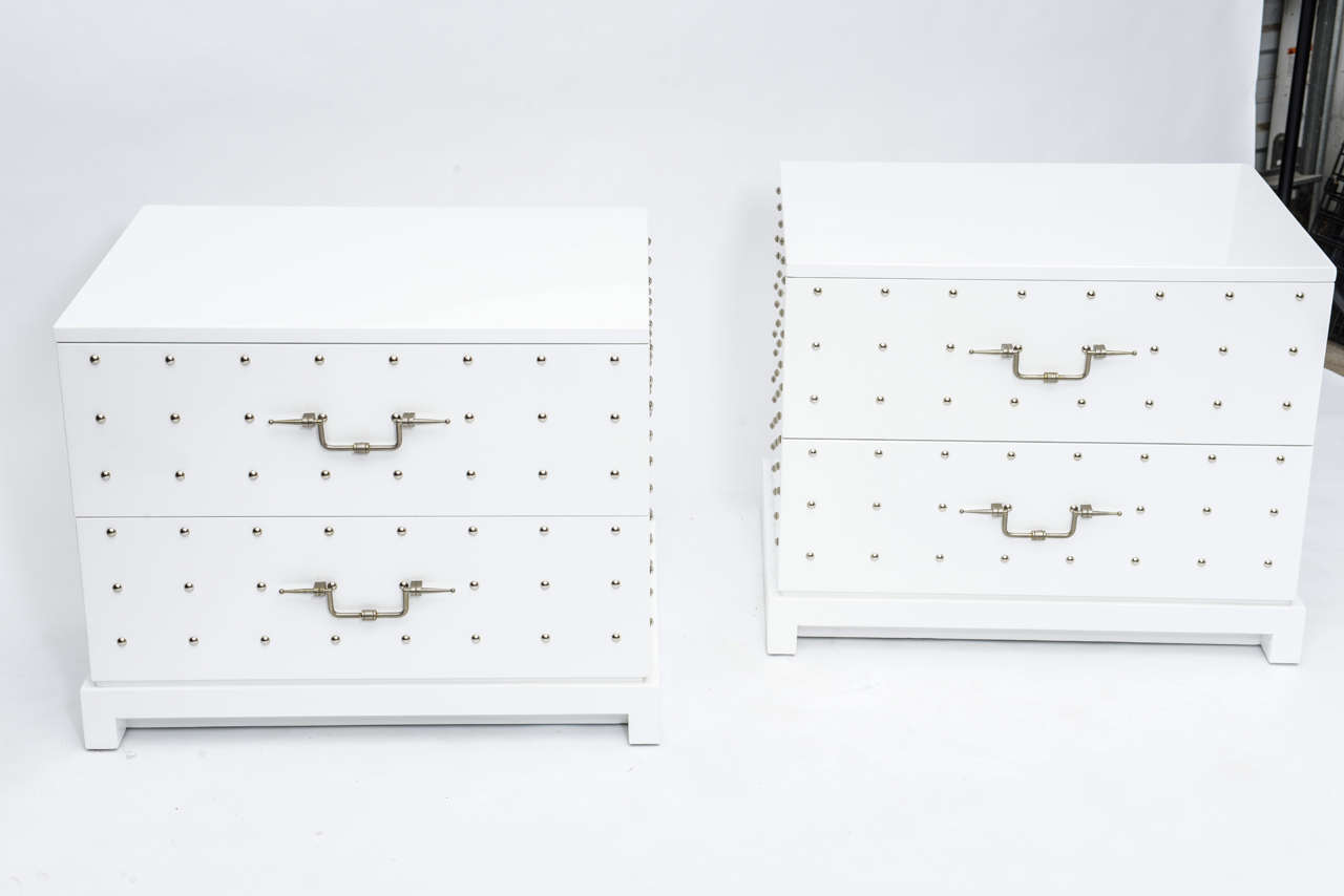 Tommi Parzinger Studded Nightstands/Side Tables