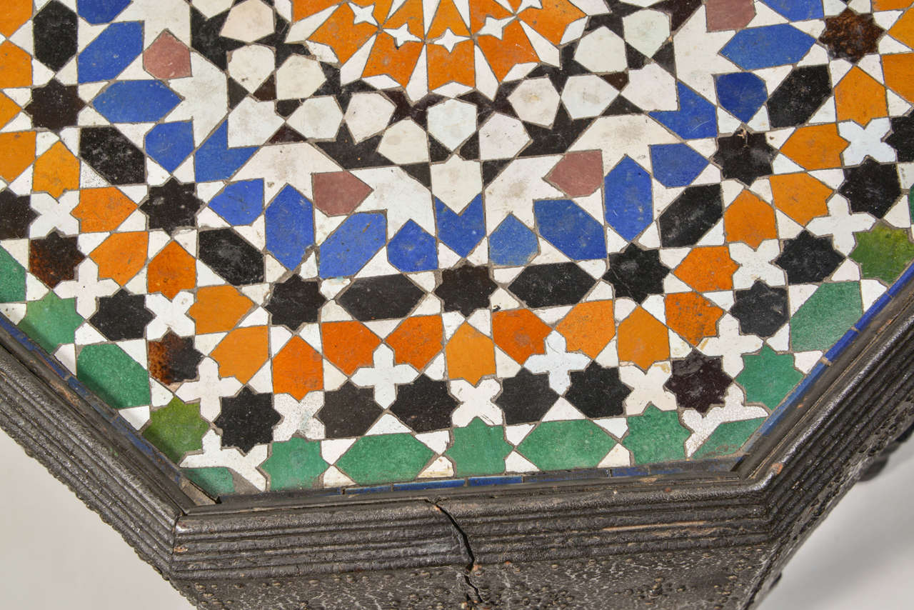 Moorish Style Octagonal-shaped End Table For Sale 3
