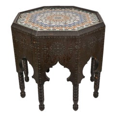 Antique Moorish Style Octagonal-shaped End Table