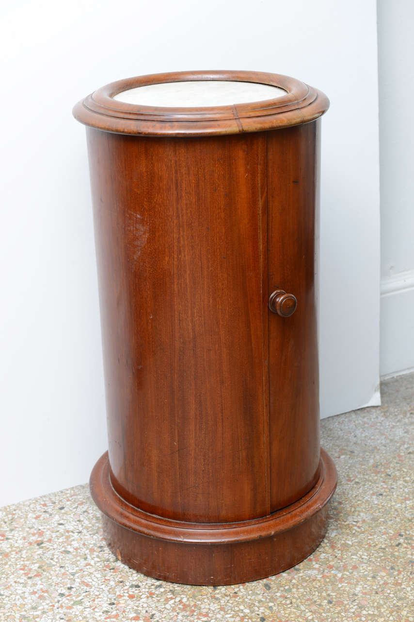 English Drum Table with Marble Top