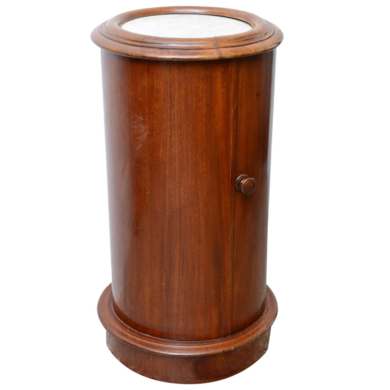 English Drum Table with Marble Top