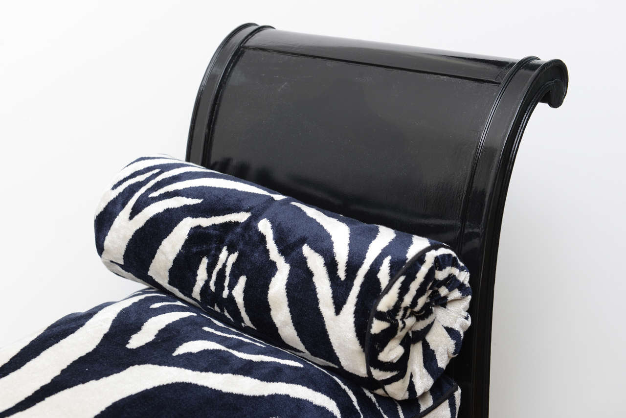 19th Century French Bench with Scalamandre Suede Zebra, 19th Century For Sale 3