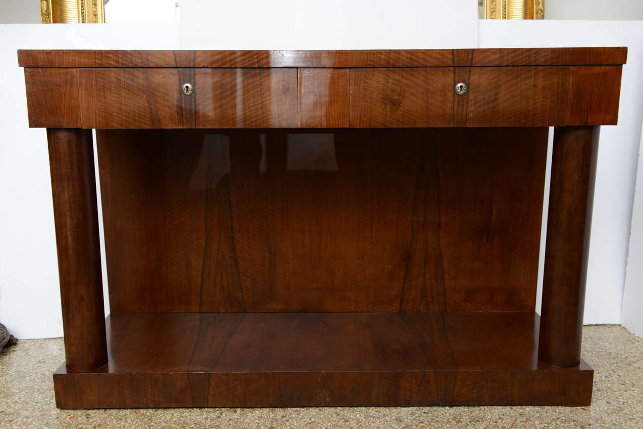French Empire Console/ Server with Two Drawers, Circa 1900 For Sale