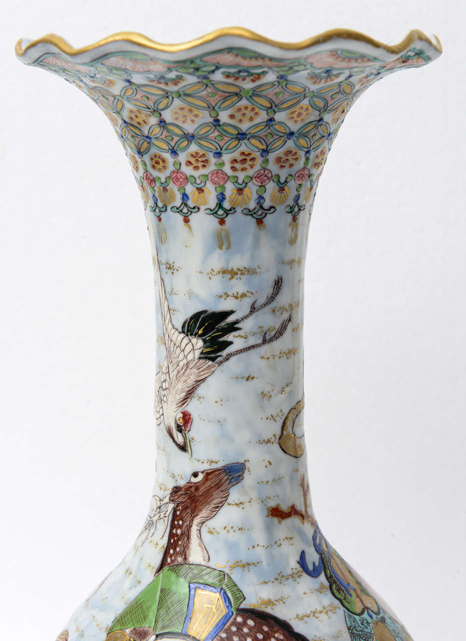 Japanese Banko  Porcelain Vase, signed 6