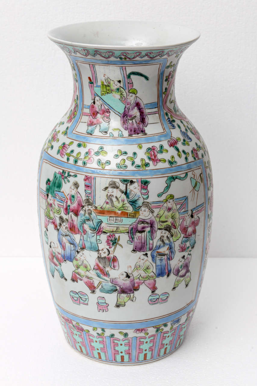 Chinese Famille Rose Vase, 15.5"h, Circa 1900