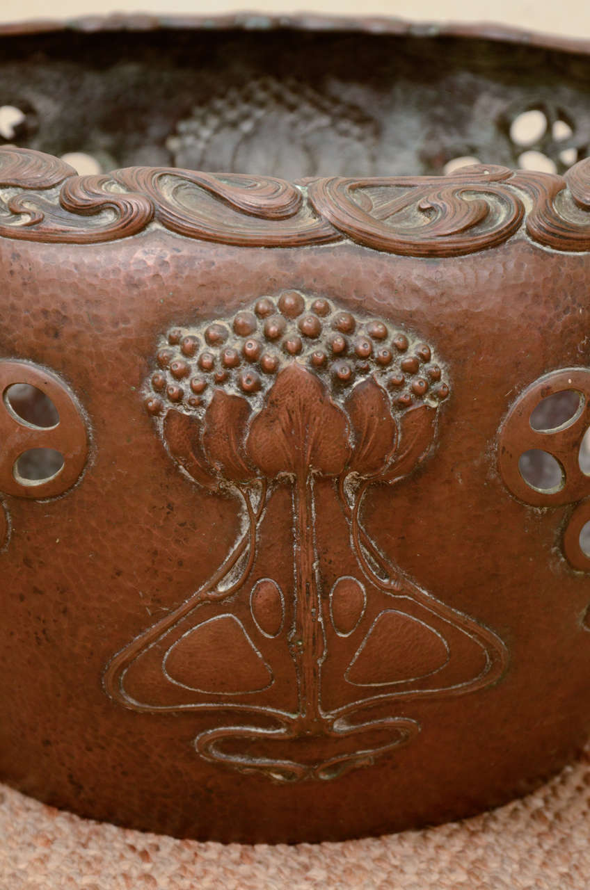 20th Century Rare German Art Nouveau Copper Planter For Sale