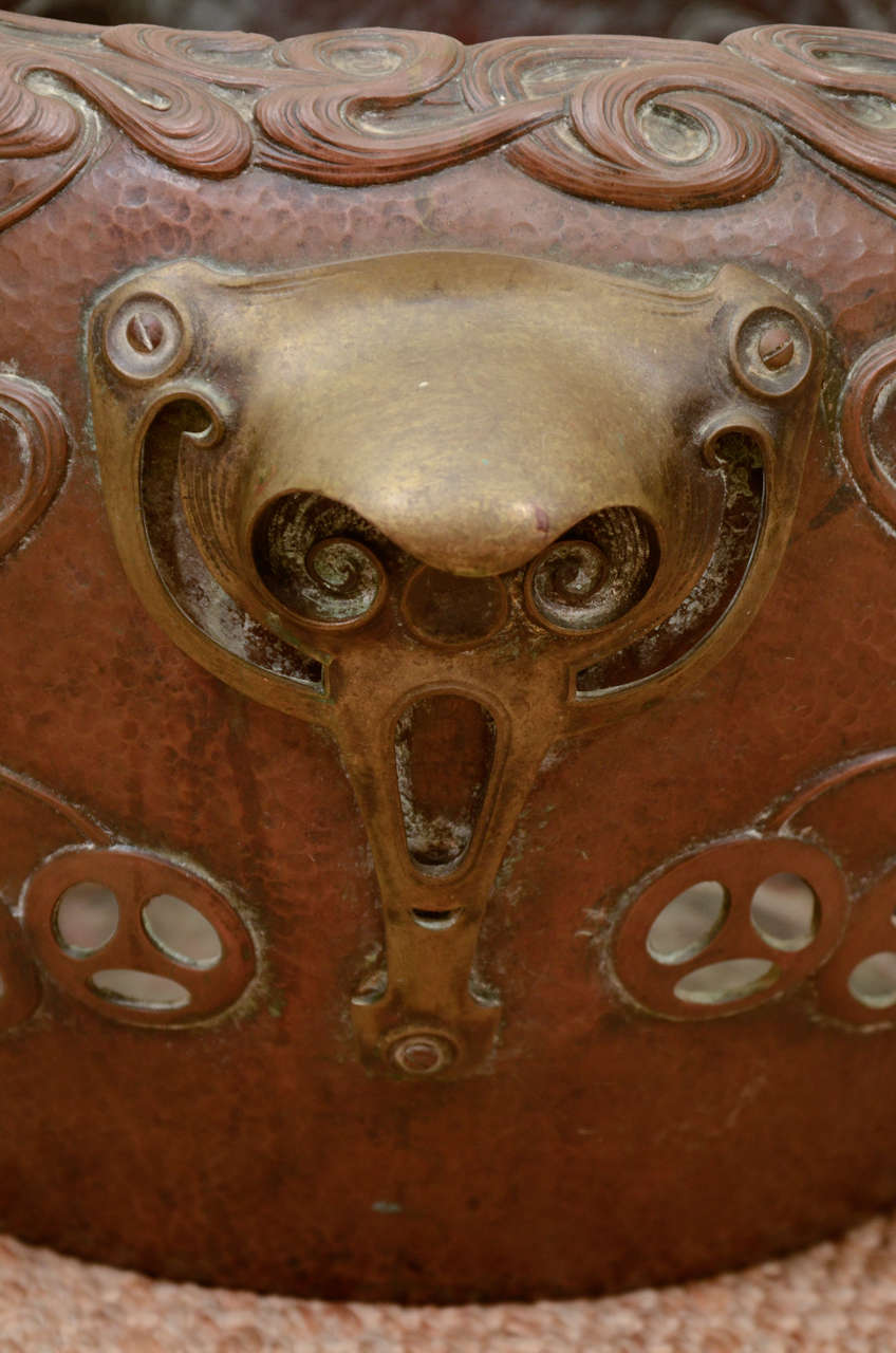 Rare German Art Nouveau Copper Planter For Sale 3