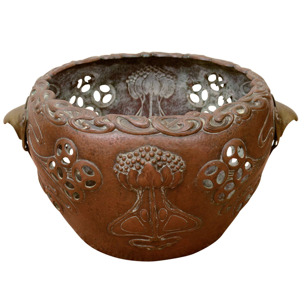 Rare German Art Nouveau Copper Planter For Sale at 1stDibs