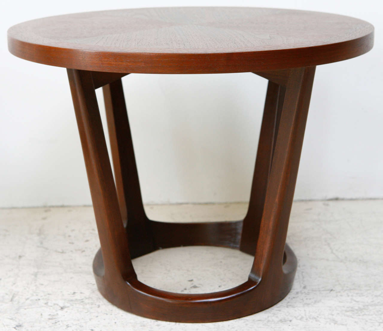 Wood Pair of Round Walnut Chow Tables