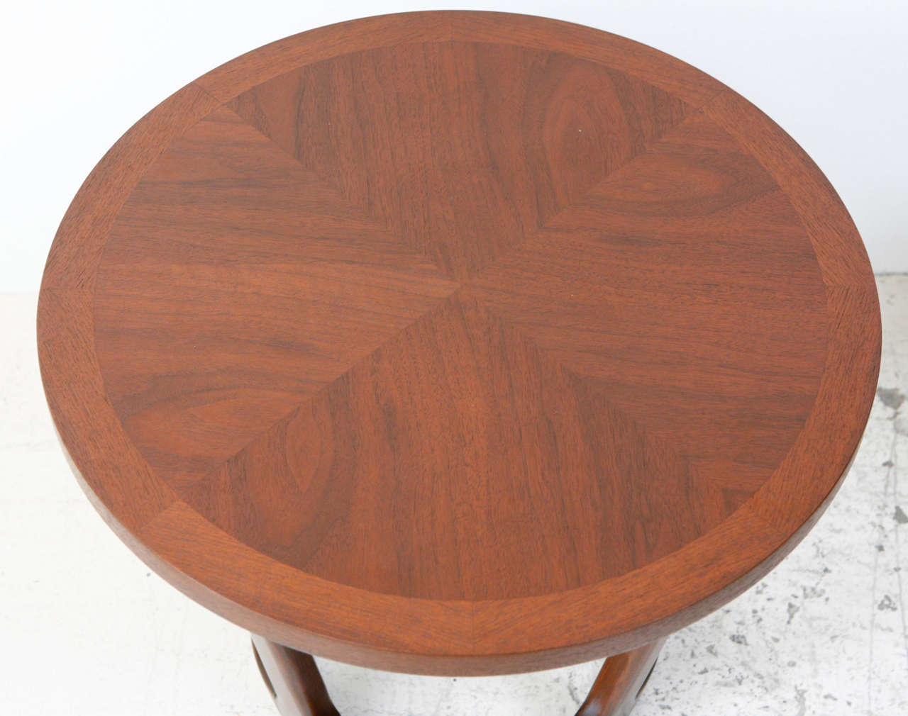 Pair of Round Walnut Chow Tables 2