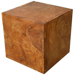 Vintage Solid Burl Wood Cube