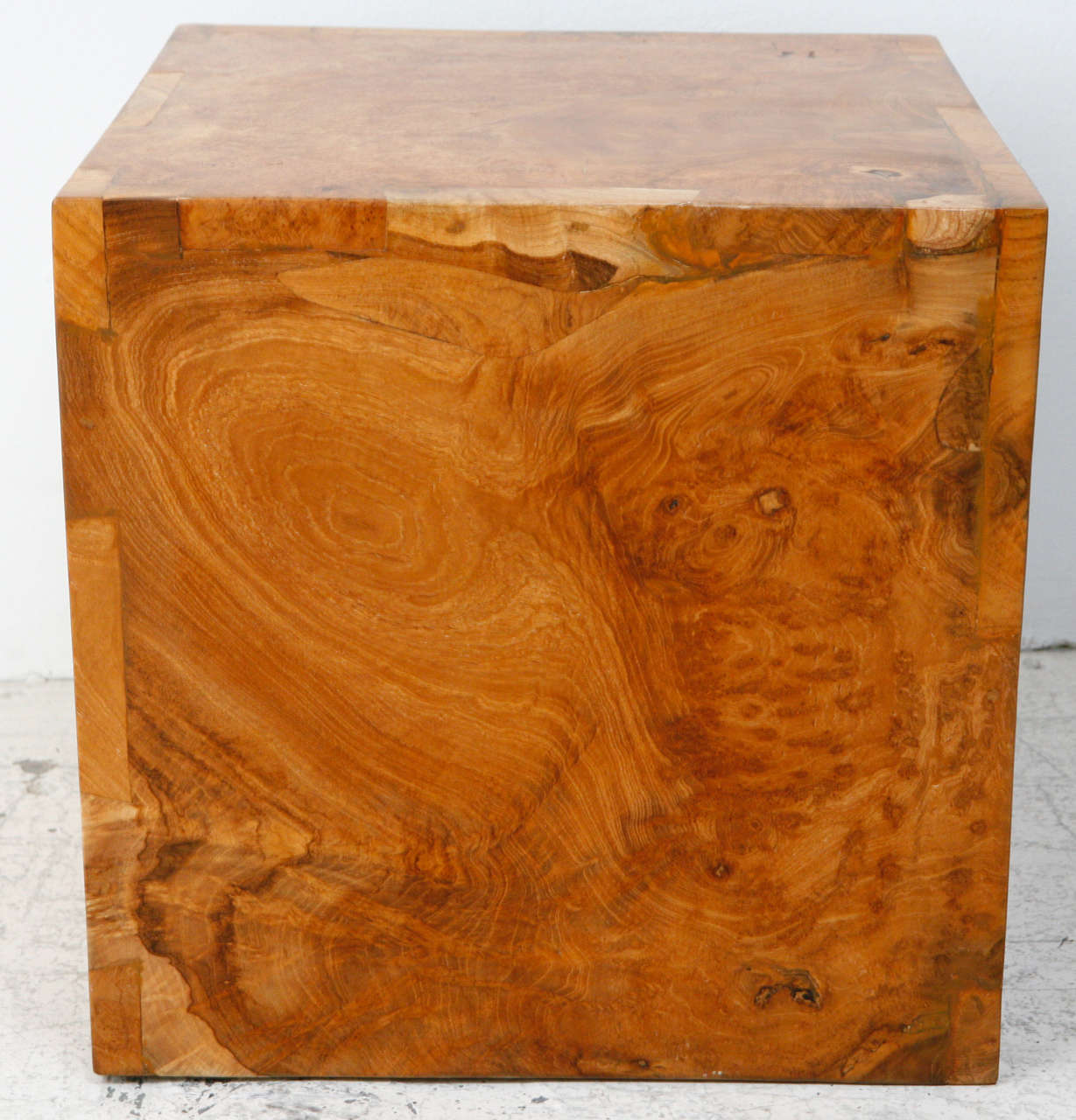 20th Century Vintage Solid Burl Wood Cube