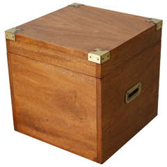 Vintage Campaign Side Table/ Trunk
