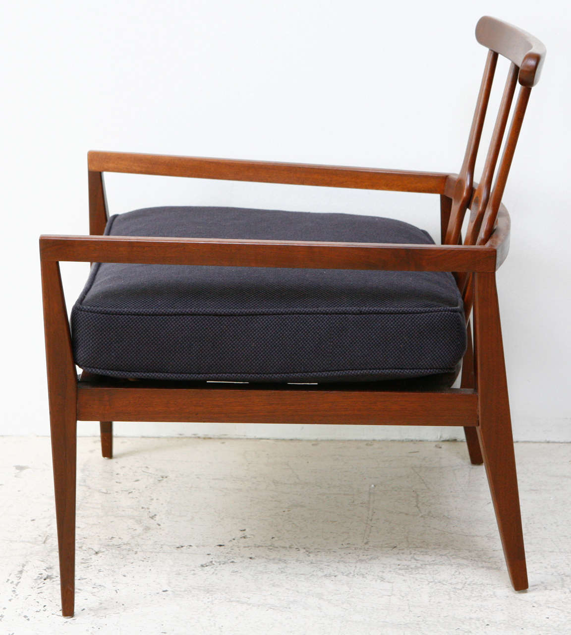 Mid-20th Century Pair of Sculptural Walnut Arm Chairs