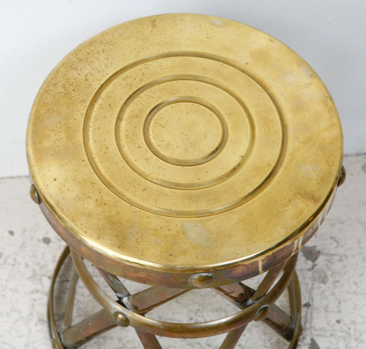 Vintage Brass Drum Stool at 1stDibs vintage brass stool, antique