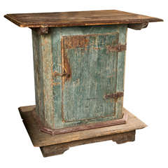 Swedish Painted Pedestal Cabinet with One Door in Original Paint Finish, c. 1780