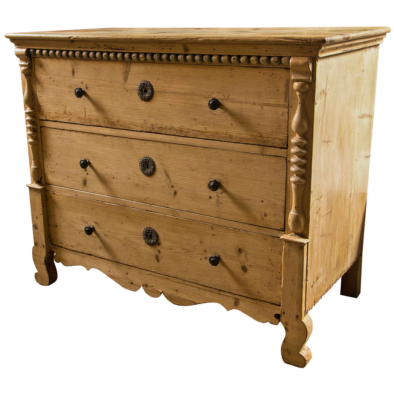 Bavarian Pine Chest of Drawers, 19th C.