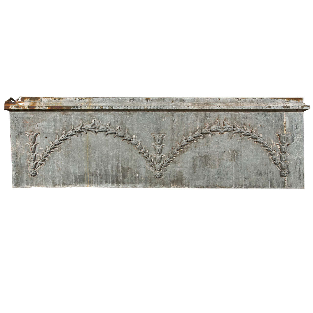 Zinc Over-Door Panel with Flower/Vine Decoration ca. 1880-1900 For Sale