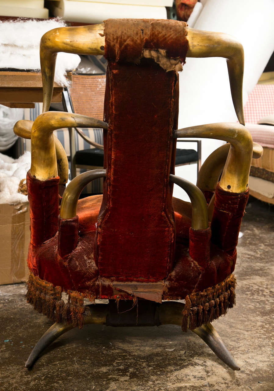 American Victorian Period Long Horn Chair, C. 1880 6