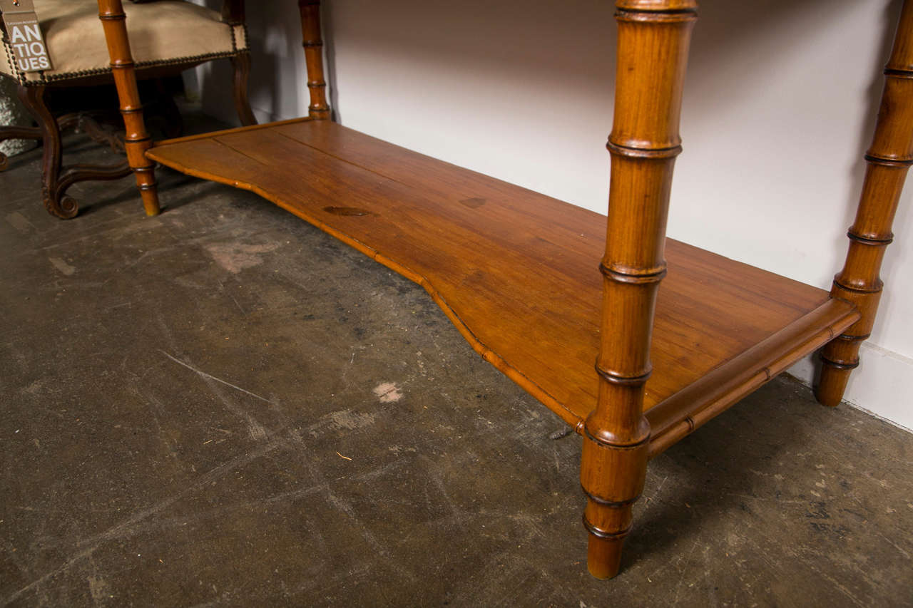 French Pine Faux Bamboo Vanity, C. 1890-1900 1