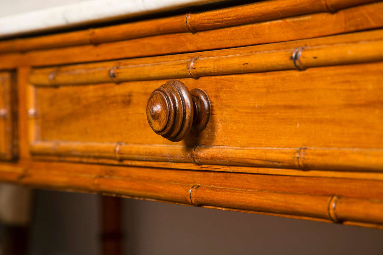 French Pine Faux Bamboo Vanity, C. 1890-1900 2