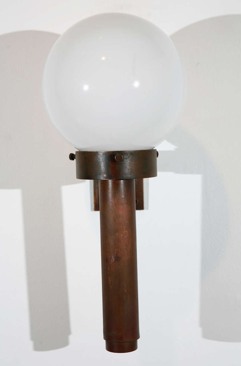 Pair Of Exterior Cast Bronze Sconces