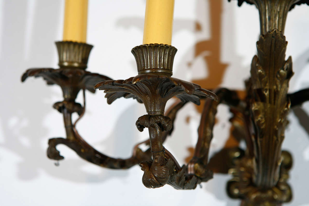 20th Century Pair of French Cast Bronze Sconces For Sale