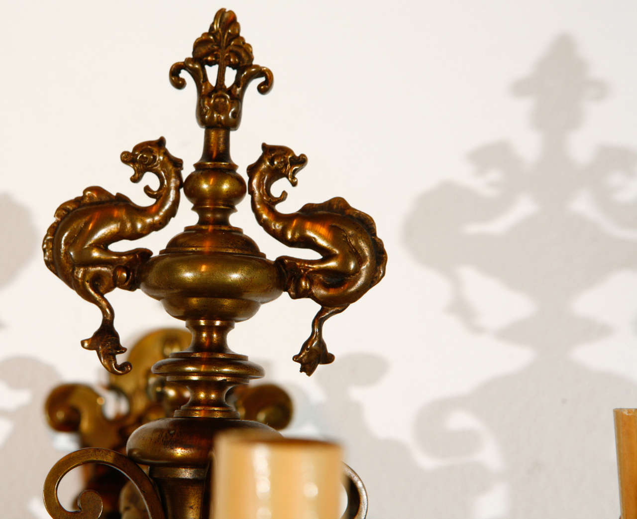 20th Century Single Cast Brass French Sconce For Sale