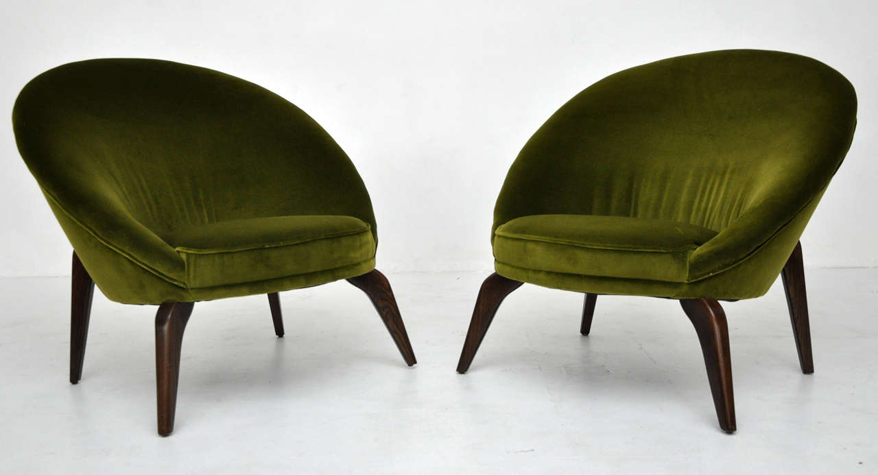 Mid-Century Modern French Egg Chairs in the Manner of Jean Royère