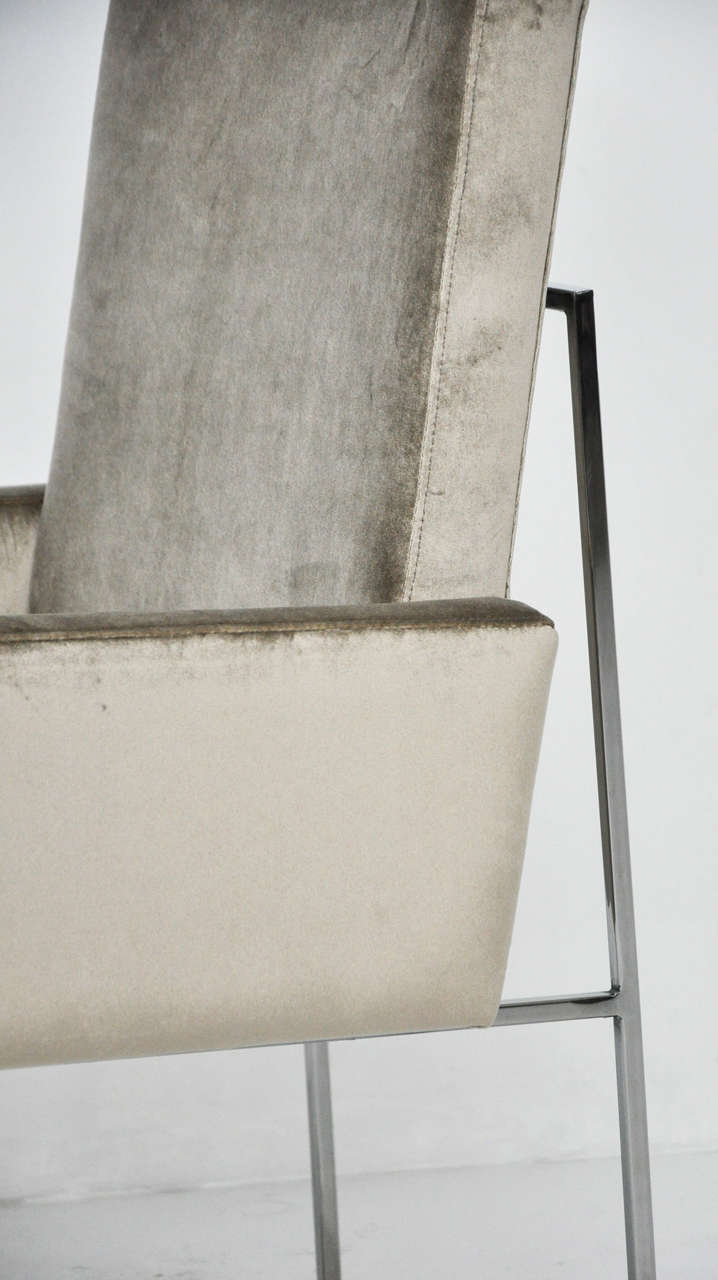 Mid-Century Modern Milo Baughman Chrome Dining Chairs