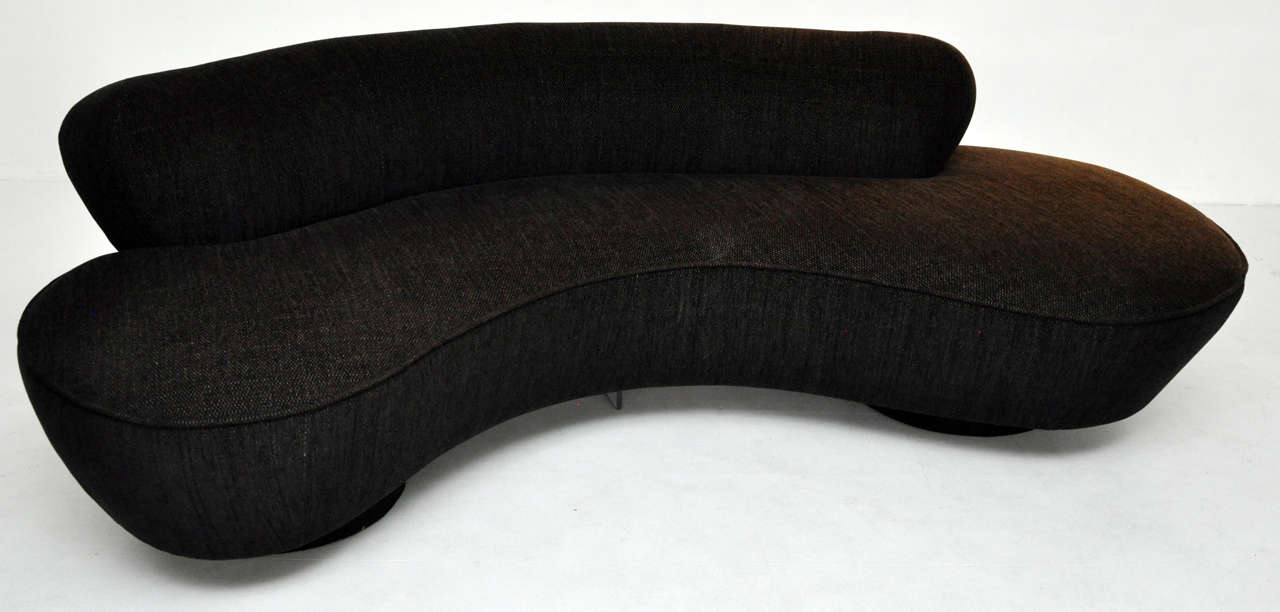 Serpentine sofa by Vladimir Kagan for Directional.  All original sofa circa 1970's.  Fabric shows light fading on one end.  We offer reupholstering in COM or a choice of fabrics, if so desired.