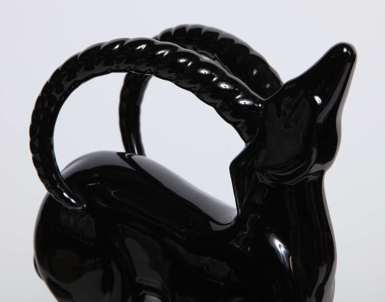 Art Deco Black Ceramic Ibex Bookends 1