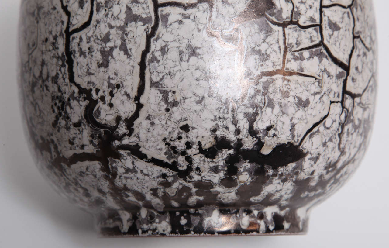 West German Pottery Ceramic Vase with Crackle Glaze 2