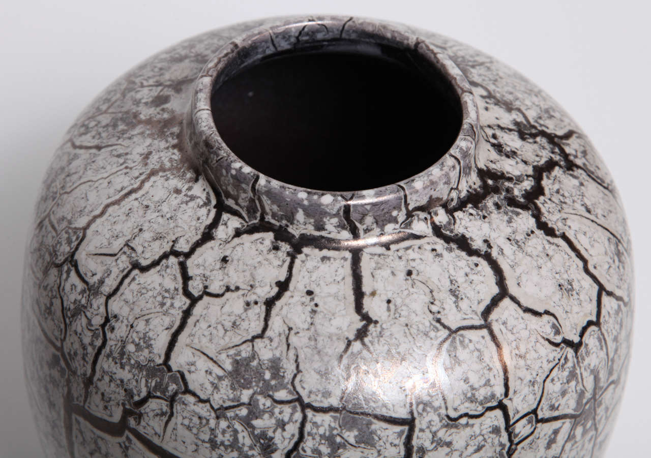 West German Pottery Ceramic Vase with Crackle Glaze 3