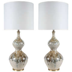 Pair if Italian Drip Glazed Ceramic Lamps