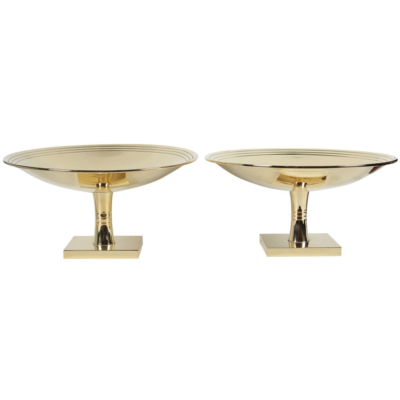 Pair of Brass Compotes by Tommi Parzinger