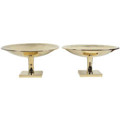 Pair of Brass Compotes by Tommi Parzinger