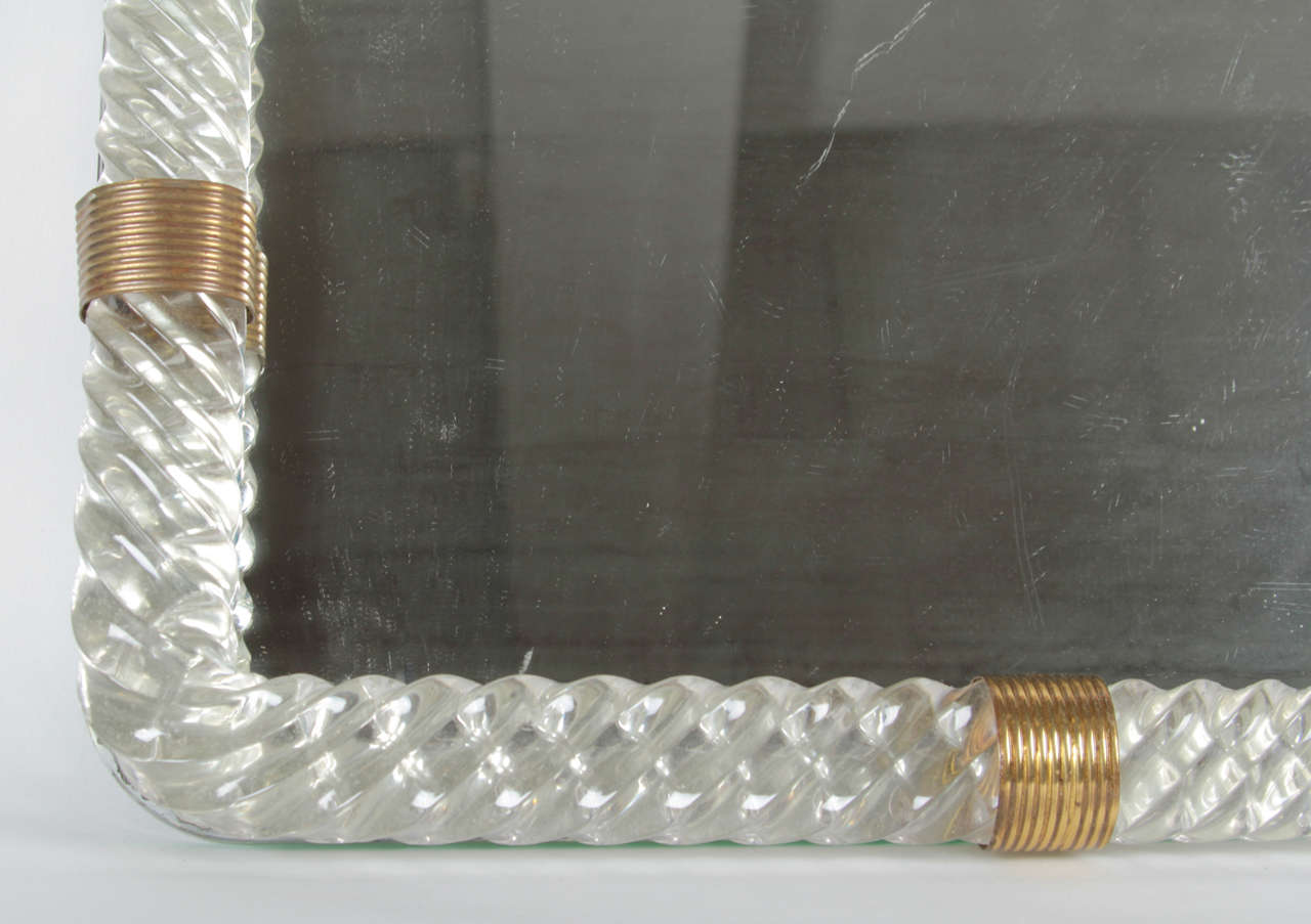 Venini Twisted Glass Framed Vanity Mirror Tray at 1stdibs