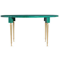 Aldo Tura Green Parchment Coffee Table