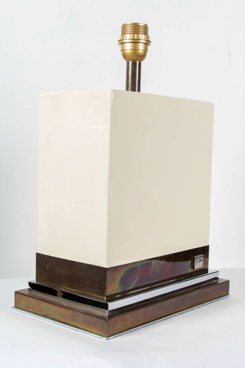 Jean-Claude Mahey - Paire de lampes de table laquées blanches