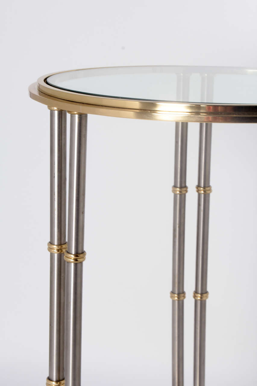 Brass Pair of Side Tables by Maison Jansen For Sale