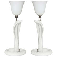 Tommaso Barbi Pair of Cobra Table Lamps