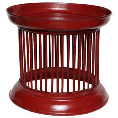 A Red Lacqered Bamboo Table