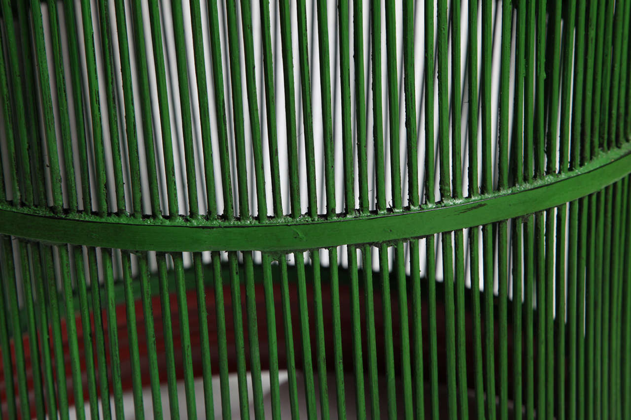 A Green Lacquered Drum Table 1