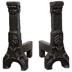 Hefty Italian Andirons