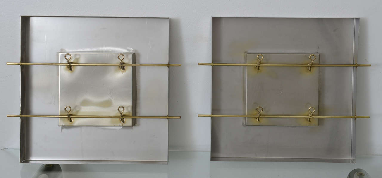 American Set of Two Curtis Jere Wall-Mount Sculptures in Mixed Metals, circa 1986